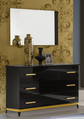 High gloss Chest of drawers Chests of drawers Wardrobe Wood Mirror Sideboard Console Consoles 2pcs