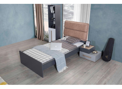 Bed Youth Room Beds Bedroom Furniture Single Bed Furnishings Gray Bed Youth Room Beds Bedroom Furniture Single Bed Furnishings Gray