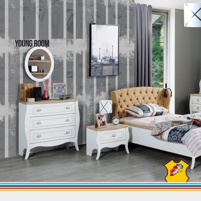 Design Youth Room Bedroom Bed Wood Beds Brown Modern Style new