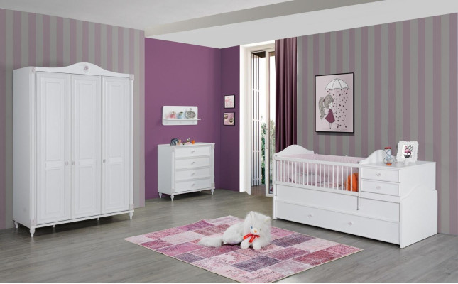 Childrens room Chest of drawers with drawers Furniture Wood Country House Sideboard White