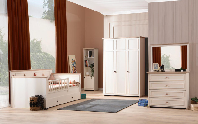 Wardrobe Beige Wardrobe Childrens room Shelves Youth Children
