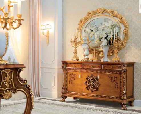 Brown Wood Sideboard for the Dining room - Elegant Furniture Wardrobe Sideboard