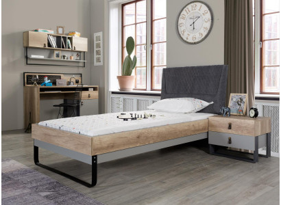 Designer youth room bedroom bed bedside table desk 3 pieces.