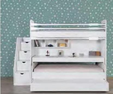 Bunk bed Childrens bed Youth room Wood Children Room White Bed new