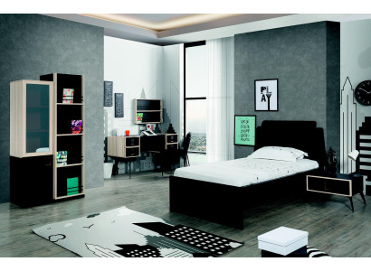 Complete's Designer Youth Room Bed Childrens room Furniture Bedside table 5 pieces.