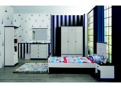 Childrens room Complete Set Bed Bedside table Wardrobe Chest of drawers Mirror 6pcs