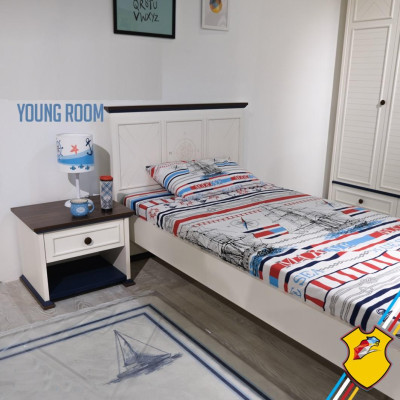 Childrens room Complete Set Bed Bedside table Wardrobe Chest of drawers Mirror 6pcs