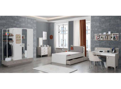 Design Youth Room Complete Wardrobe Chest of drawers Desk 4pcs.