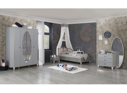 Childrens room Design Set Bed Bedside table Chest of drawers Wardrobe 4 pcs.