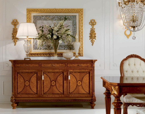 Luxury Dining set Dining room Dining table Chair Display case Sideboard Set 8 pieces