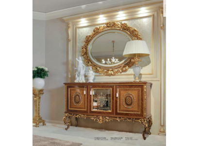 Luxury Sideboard Chest of drawers Gold Cabinets Wood Living room Furniture Wardrobe