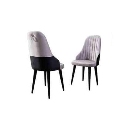 Wooden soft pink chair on black legs for the dining room new model