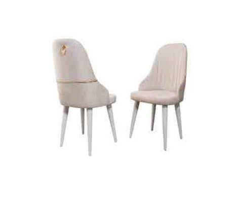 Wooden soft pink chair on black legs for the dining room new model