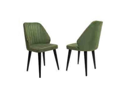 Green chair on black wooden legs for the Dining room new Comfort ables Model