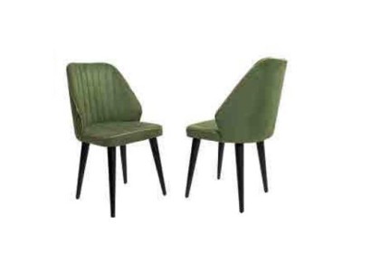 Green chair on black wooden legs for the Dining room new Comfort ables Model