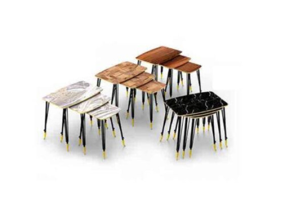 3 luxurious coffee tables on black legs from stainless steel for your living room