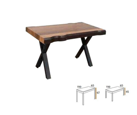 Wood coffee table on black legs for your living room original design model