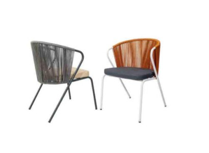Original gray chairs on black stainless steel legs and a soft cushion