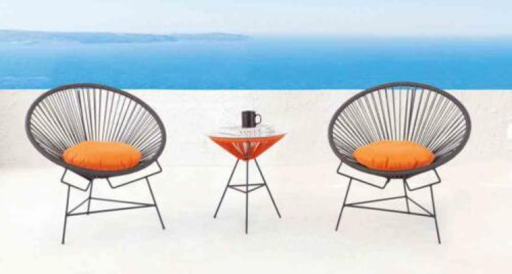 Chair Set Suite 2x Armchair Table Chairs Upholstery Garden Furniture Patio
