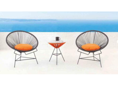 Chair Set Suite 2x Armchair Table Chairs Upholstery Garden Furniture Patio