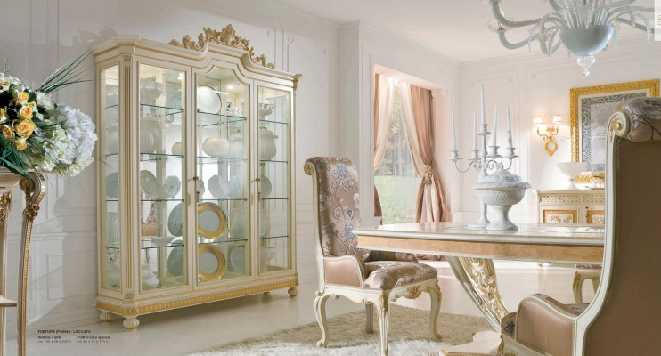 Display case Cabinets Showcases Wood Luxury Living room Furniture Wardrobe Beige