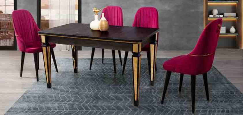 Table Dining table Furniture Dining set Dining set Table 4x Chairs Dining set 5 pieces.