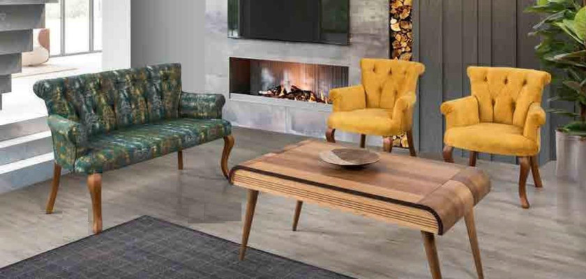 Seating set Stool seat cushions Furniture Set Couch Sofa Coffee table 4 pieces. sets