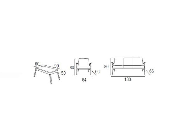 Terrace Suite Luxury Sofa set Three-seater Two-seater Coffee table