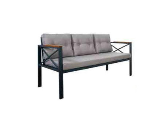 Modern Gray Garden Furniture Suite Armchair Stool Table Porch 4pcs. set
