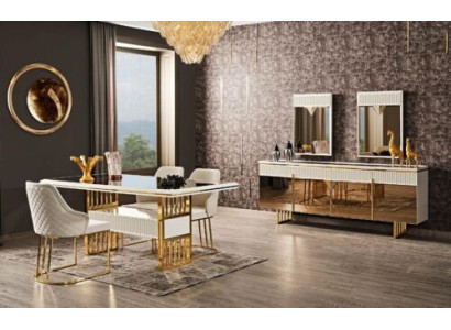 Dining table 6x Chairs Dining room Set Dining set Modern Sideboard Suite