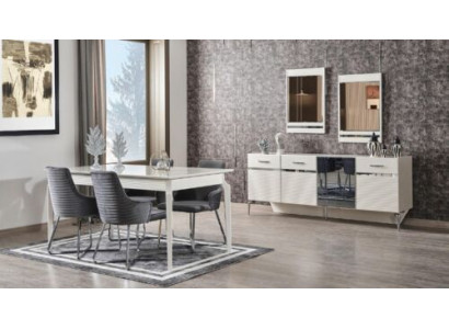 Dining room Suite Dining table Group Furniture 6x Chairs Sideboard Set 9pcs