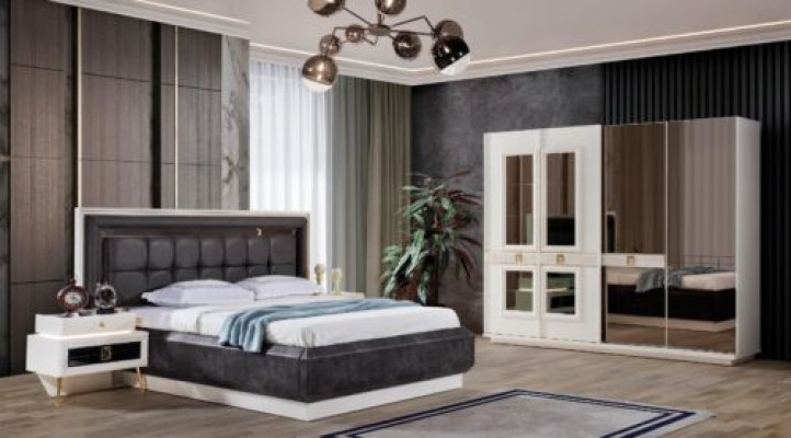 Bedroom Set Design Modern Luxury Furniture Bed 2x Bedside tables 4pcs.