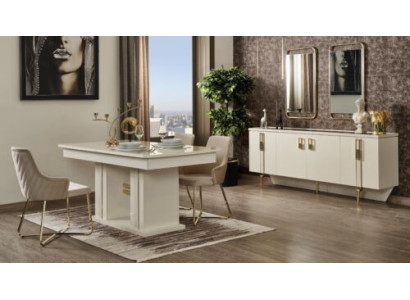 Suite dining set 9 pieces. Dining set Dining table 6xChairs Sideboard White