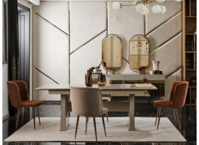 Complete Set Dining table 6x Chairs Dining room Set Ess stainless steel Table 7pcs