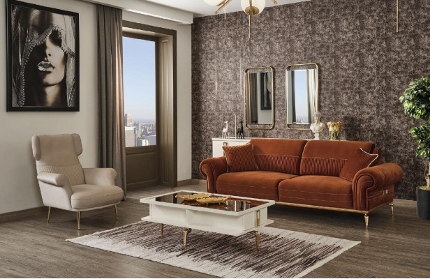 Design 3 Seater Sofas Lounge Sofa Textile Upholstery Fabric Luxury Couches