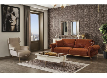 Design 3 Seater Sofas Lounge Sofa Textile Upholstery Fabric Luxury Couches