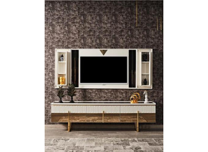 Elegant Wall unit Living room Set Display case Lowboard Wall shelf Table