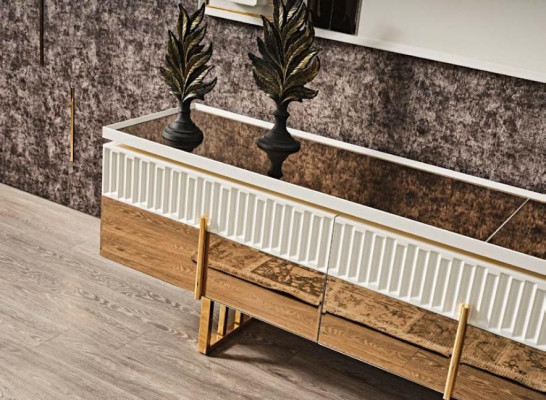 Elegant Wall unit Living room Set Display case Lowboard Wall shelf Table