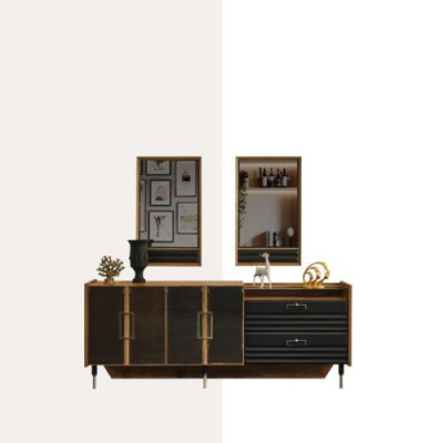 Sideboard Italian Style Mirror 2-piece Chest of drawers Sideboard Wardrobe Wood