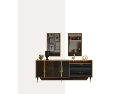Sideboard Italian Style Mirror 2-piece Chest of drawers Sideboard Wardrobe Wood