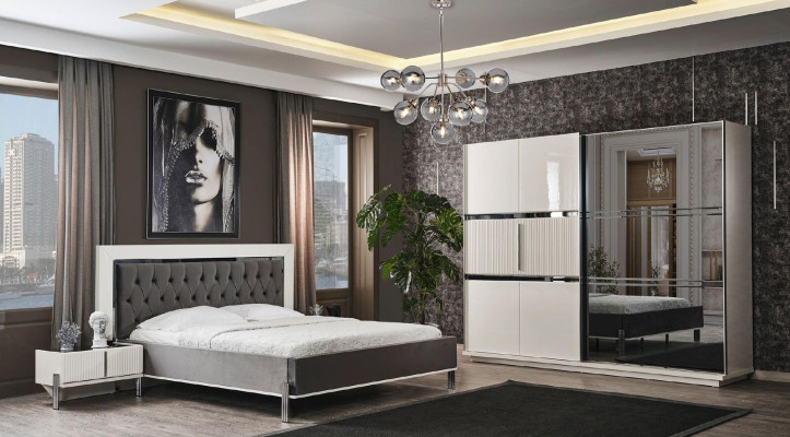 stainless steel Luxury Bed Wood Beds Chesterfield Italian Style Luxury