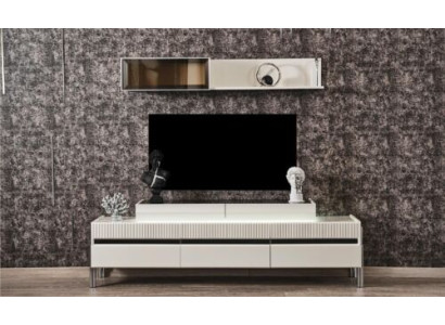 Wall unit Living room Set Italian Style Lowboard Wall shelf Set White