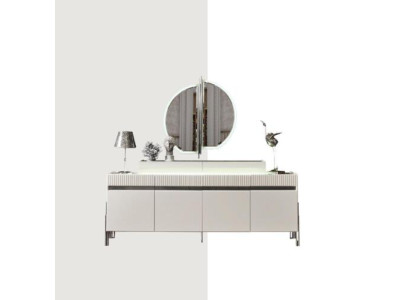 Sideboard with Mirror Living room Wood Gray Furniture Italian Style