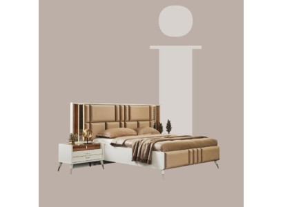 Luxury Bed Bedroom Fabric Upholstery Double Beds Wood Design