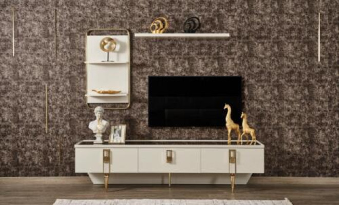 Lowboard Living room Set tv stand Sideboard Shelves Wall unit Modern