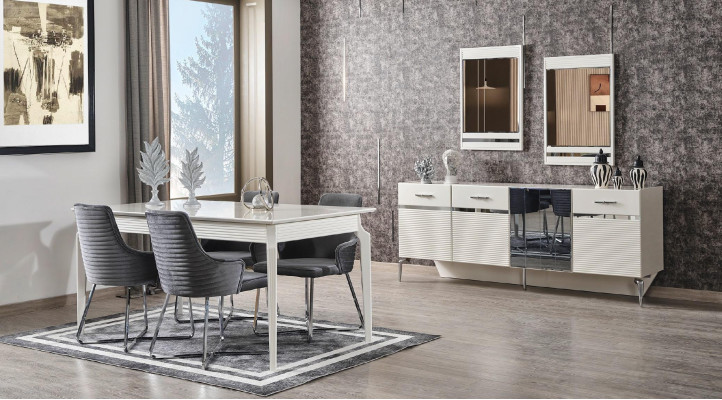 Dining table Table Furniture Dining room Living room Luxury White Wood Design