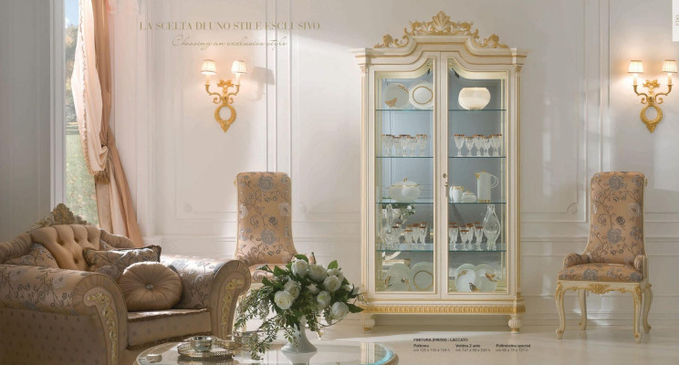 Display case Cabinets Showcases Wood Luxury Living room Furniture Beige Wardrobe