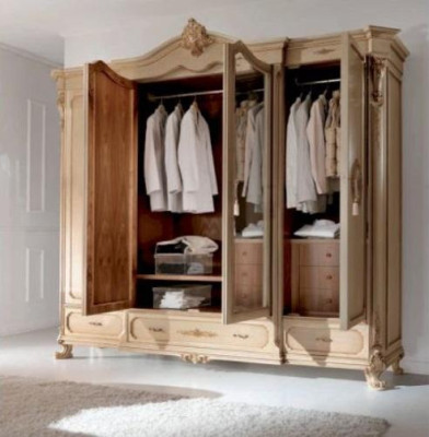 Wardrobe Cabinets Clothes Beige Bedroom Wood Furniture Wardrobe