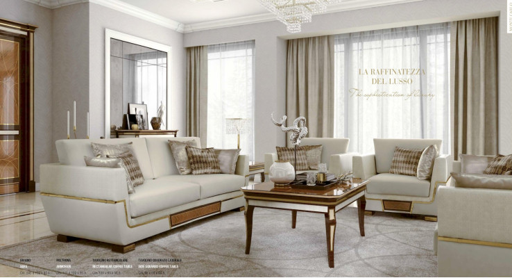 Three Seater Sofa 3 Seater Sofas Luxury Living room Polyester White Fabric