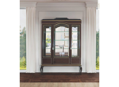 Display case Cabinets Showcases Brown Luxury Wardrobe Wood Glass Living room